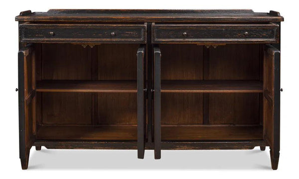 Madigan Sideboard Antique Black Sideboards LOOMLAN By Sarreid