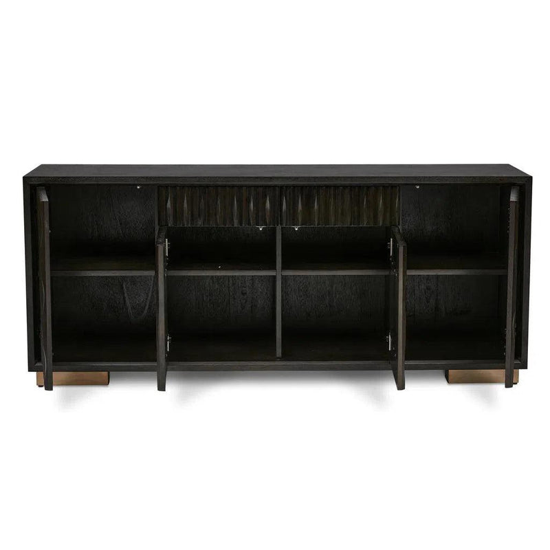 Madison Wooden Buffet with Sleek Shiny Gold Legs Buffets LOOMLAN By Urbia