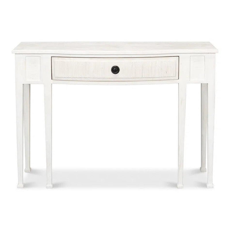 Madora Bungalow Console Table With Drawer White Wood Console Tables LOOMLAN By Sarreid