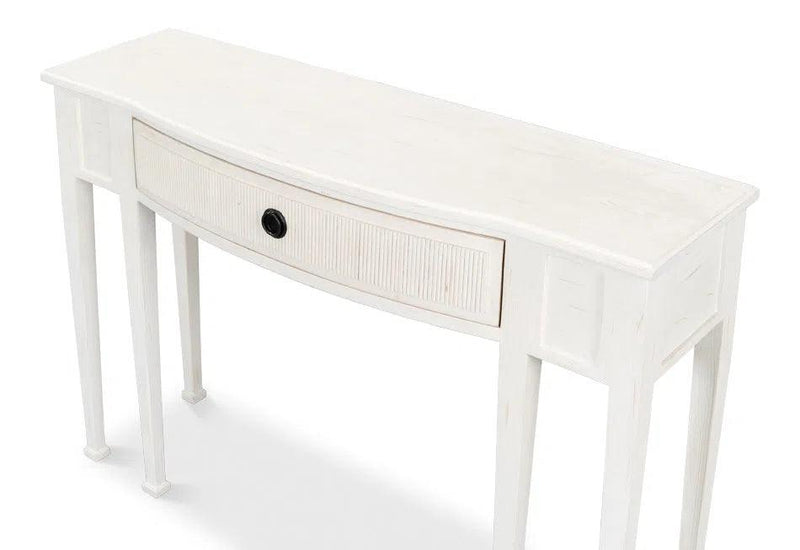 Madora Bungalow Console Table With Drawer White Wood Console Tables LOOMLAN By Sarreid