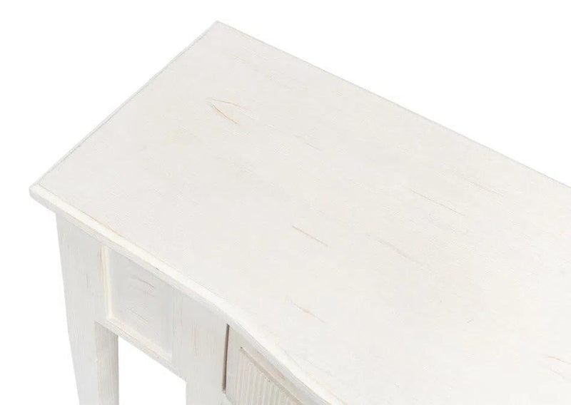 Madora Bungalow Console Table With Drawer White Wood Console Tables LOOMLAN By Sarreid