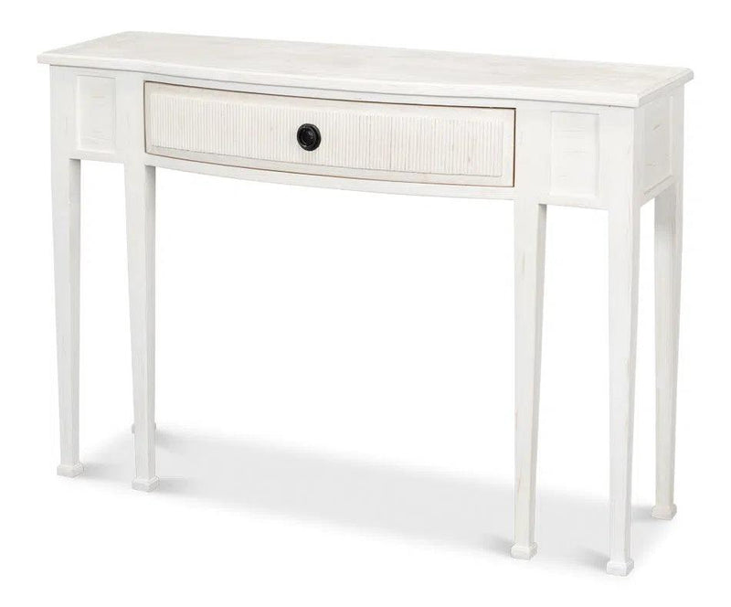 Madora Bungalow Console Table With Drawer White Wood Console Tables LOOMLAN By Sarreid