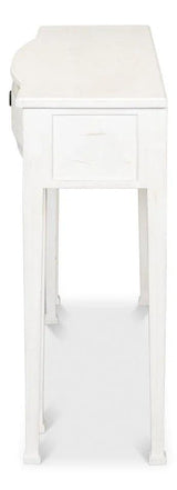 Madora Bungalow Console Table With Drawer White Wood Console Tables LOOMLAN By Sarreid