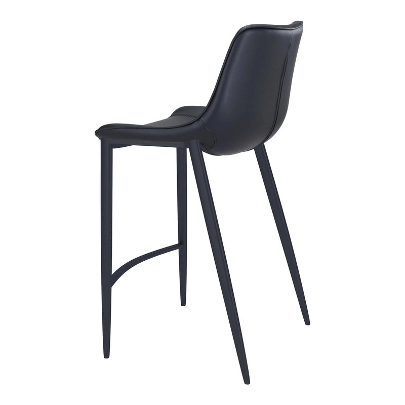 Magnus Bar Chair (Set of 2) Black Bar Stools LOOMLAN By Zuo Modern