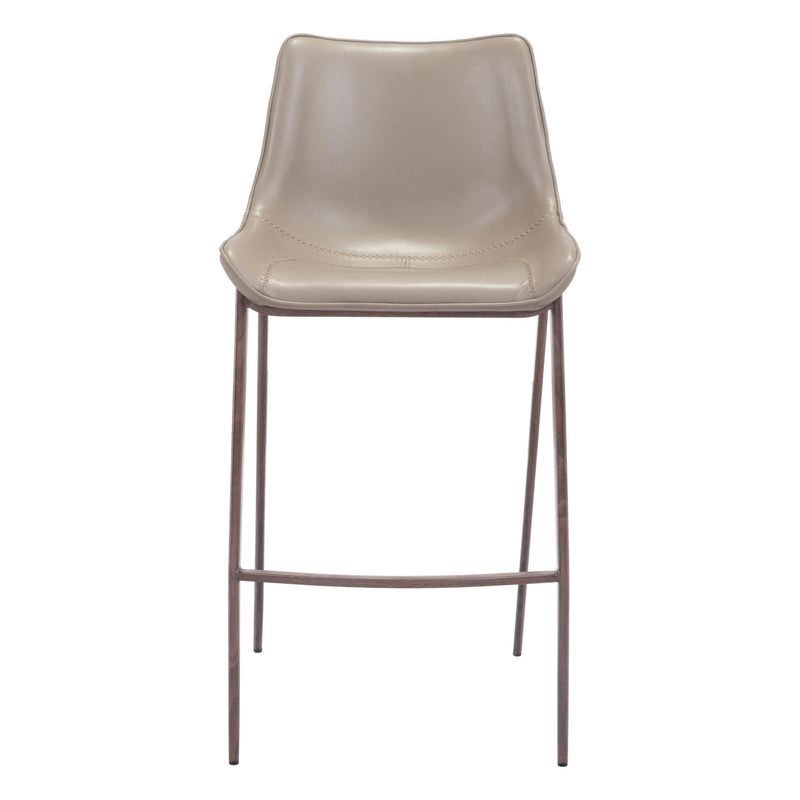 Magnus Bar Chair (Set of 2) Gray & Walnut Bar Stools LOOMLAN By Zuo Modern