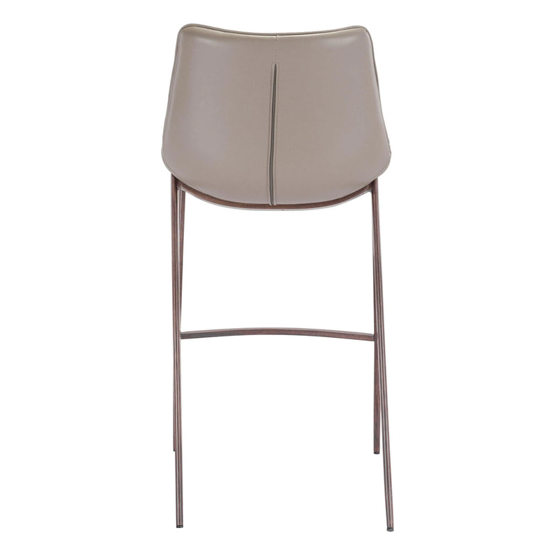 Magnus Bar Chair (Set of 2) Gray & Walnut Bar Stools LOOMLAN By Zuo Modern