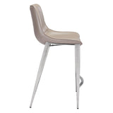 Magnus Counter Chair (Set of 2) Gray & Silver Counter Stools LOOMLAN By Zuo Modern