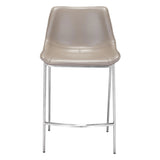 Magnus Counter Chair (Set of 2) Gray & Silver Counter Stools LOOMLAN By Zuo Modern