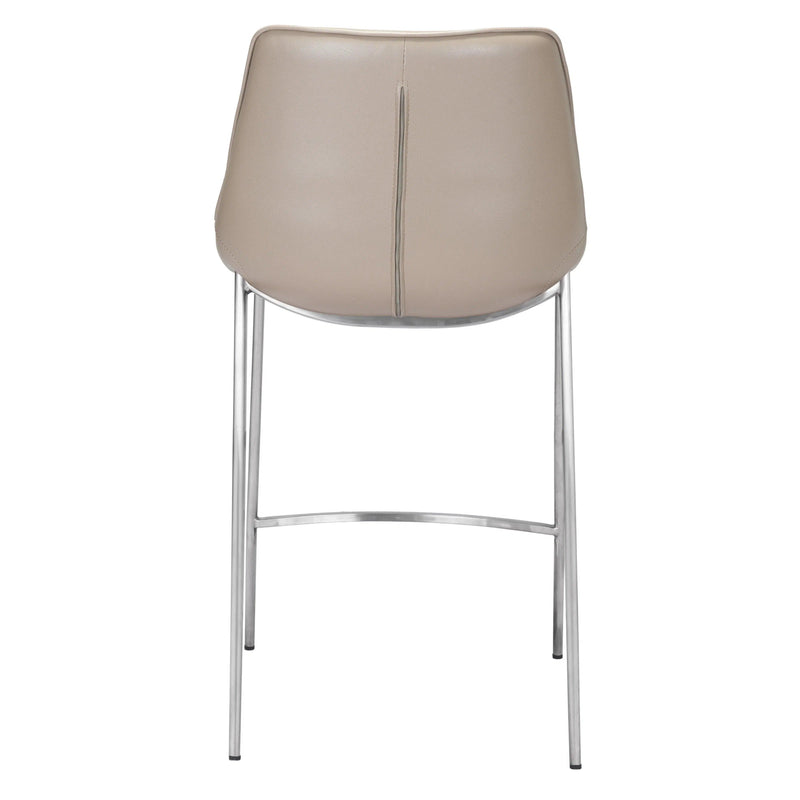 Magnus Counter Chair (Set of 2) Gray & Silver Counter Stools LOOMLAN By Zuo Modern