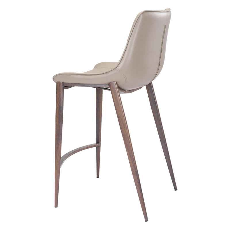 Magnus Counter Chair (Set of 2) Gray & Walnut Counter Stools LOOMLAN By Zuo Modern