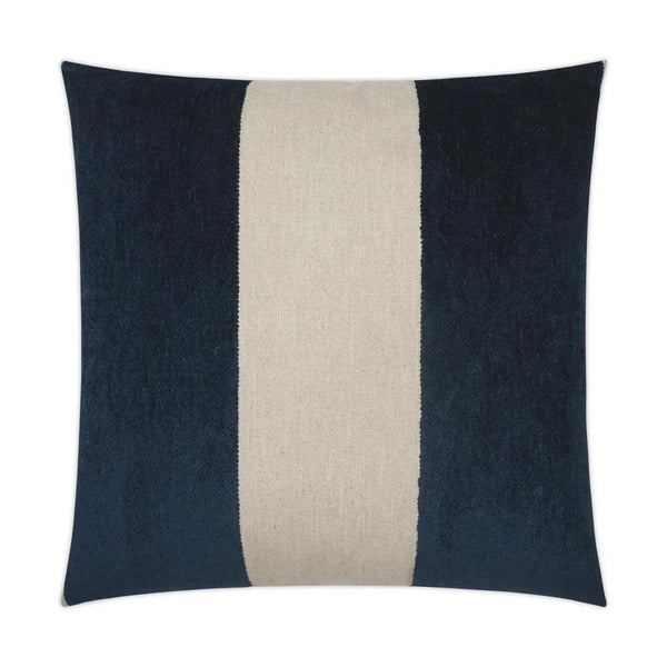 Magritte Cobalt Band / Ribbon Navy Large Throw Pillow With Insert Throw Pillows LOOMLAN By D.V. Kap