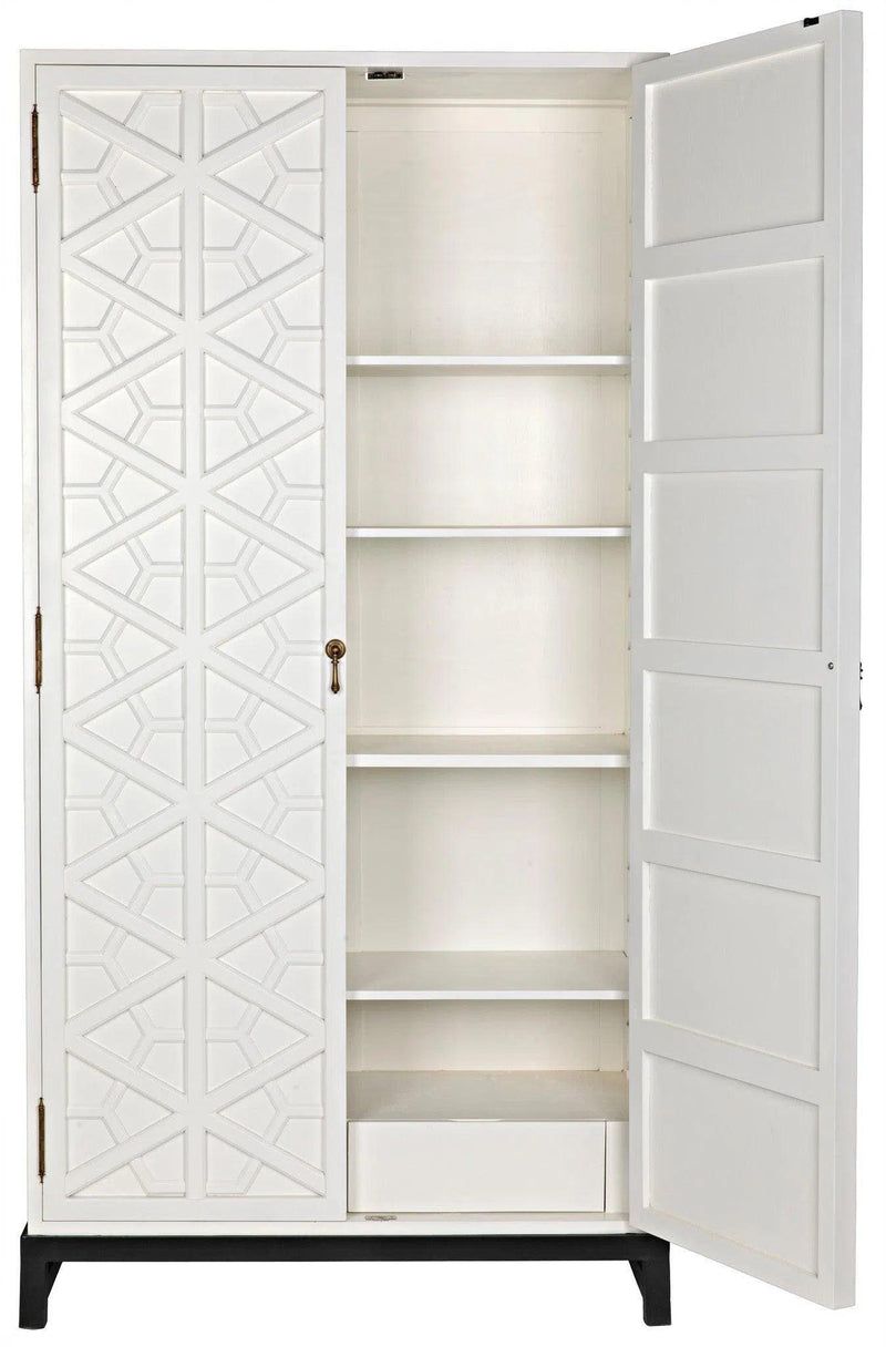 Maharadscha Wood and Steel White Hutch Etageres LOOMLAN By Noir