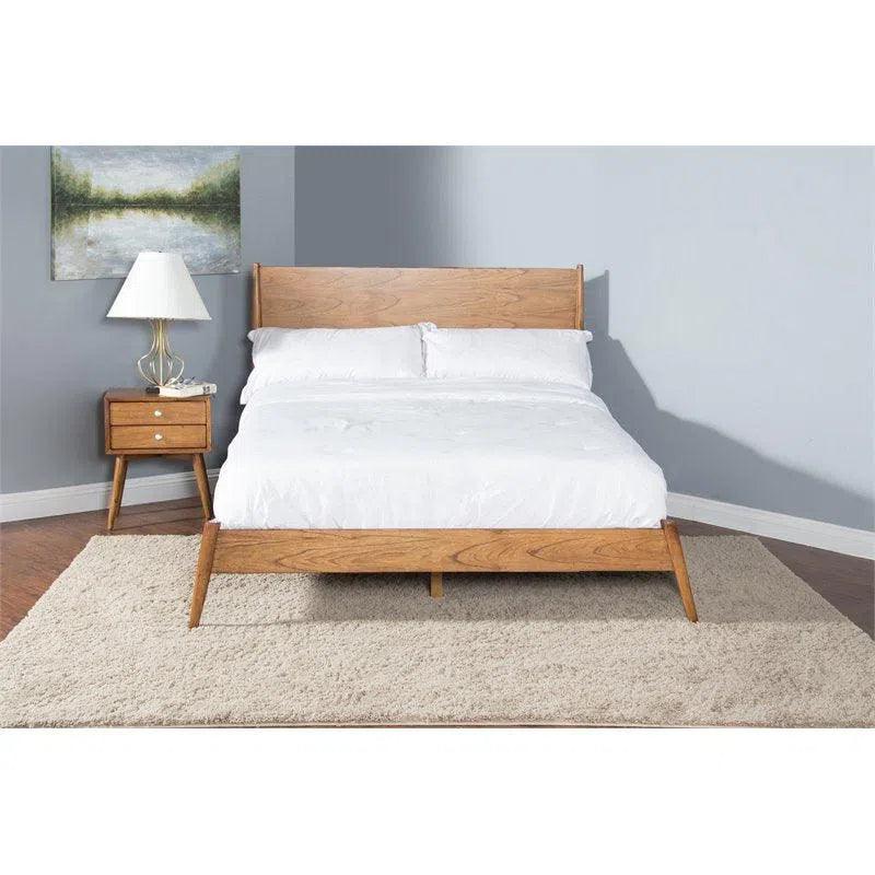 Mahogany Wood Eastern King Panel Bed Frame Beds LOOMLAN By Sunny D