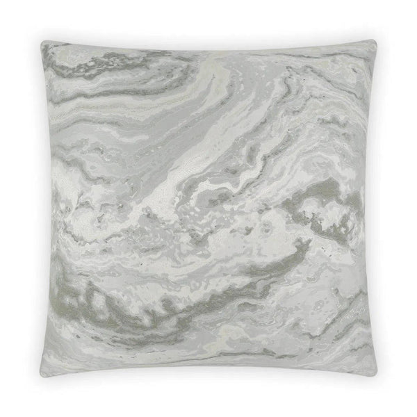 Mahwah Silver Silver Throw Pillow With Insert Throw Pillows LOOMLAN By D.V. Kap