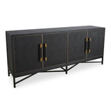 Mako Brass and Solid Oak Black Sideboard Sideboards LOOMLAN By Moe's Home