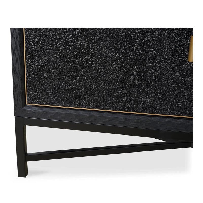 Mako Brass and Solid Oak Black Sideboard Sideboards LOOMLAN By Moe's Home