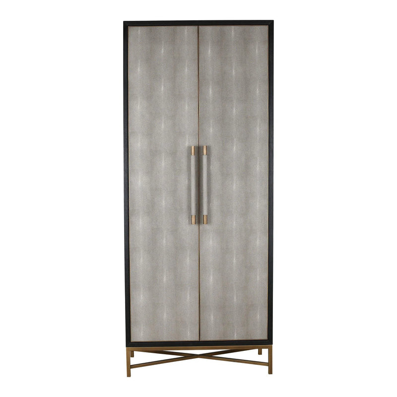 Mako Wood Grey Tall Cabinet Bookcases LOOMLAN By Moe's Home