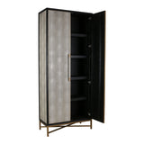 Mako Wood Grey Tall Cabinet Bookcases LOOMLAN By Moe's Home