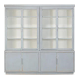 Maldives 4 Glass Doors Bookcase Eros Blue Buffets & Curios LOOMLAN By Sarreid