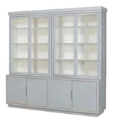 Maldives 4 Glass Doors Bookcase Eros Blue Buffets & Curios LOOMLAN By Sarreid