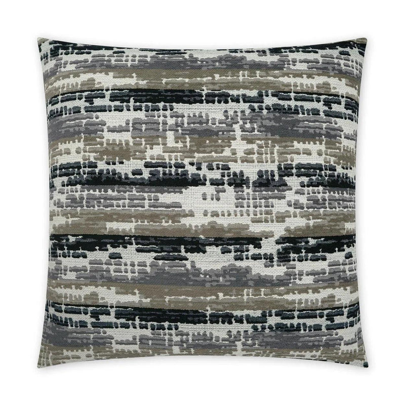 Maldon Ebony Abstract Black Large Throw Pillow With Insert Throw Pillows LOOMLAN By D.V. Kap