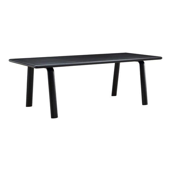 Malibu Scandinavian Solid Ash Wood Black Dining Table for 6 People Dining Tables LOOMLAN By Moe's Home