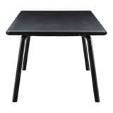 Malibu Scandinavian Solid Ash Wood Black Dining Table for 6 People Dining Tables LOOMLAN By Moe's Home