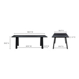 Malibu Scandinavian Solid Ash Wood Black Dining Table for 6 People Dining Tables LOOMLAN By Moe's Home