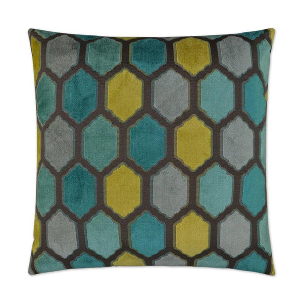 Mallorca Laguna Teal Throw Pillow With Insert Throw Pillows LOOMLAN By D.V. Kap