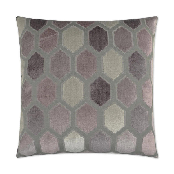 Mallorca Mulberry Grey Throw Pillow With Insert Throw Pillows LOOMLAN By D.V. Kap