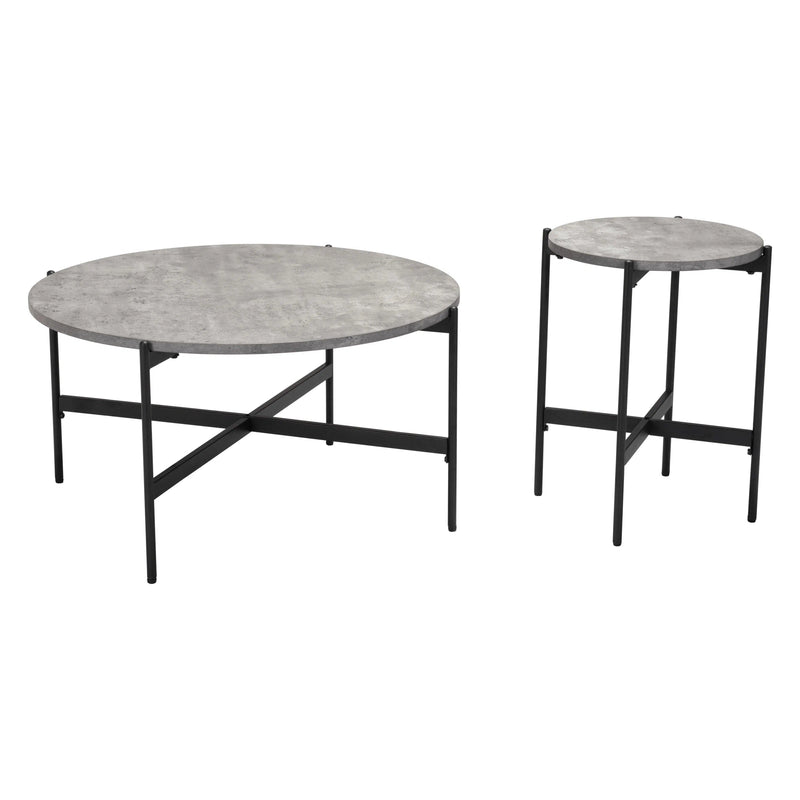 Malo Coffee Table Set Gray & Black Coffee Tables LOOMLAN By Zuo Modern