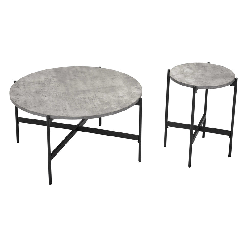 Malo Coffee Table Set Gray & Black Coffee Tables LOOMLAN By Zuo Modern