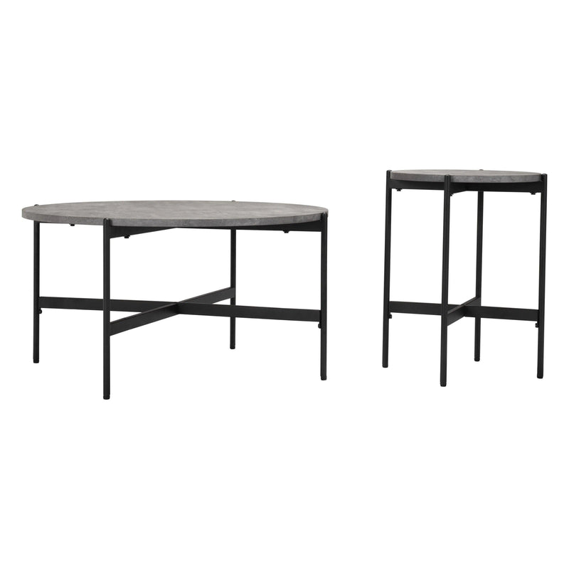 Malo Coffee Table Set Gray & Black Coffee Tables LOOMLAN By Zuo Modern