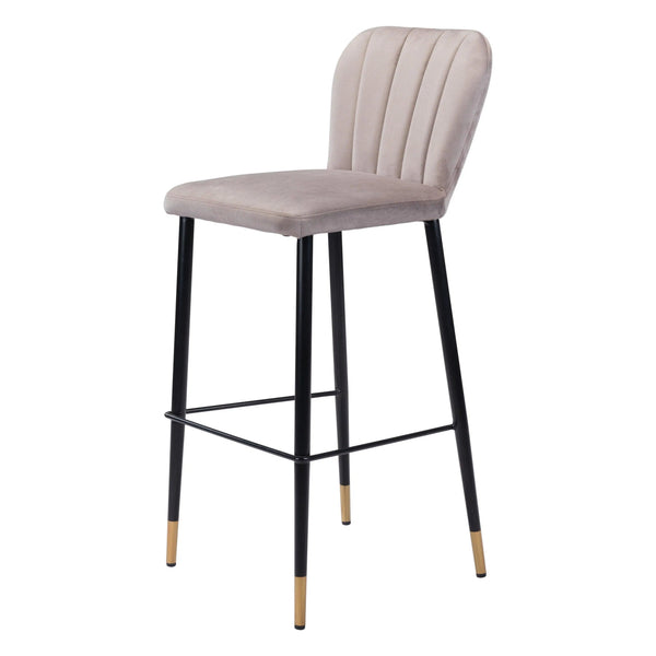 Manchester Bar Chair (Set of 2) Gray Bar Stools LOOMLAN By Zuo Modern