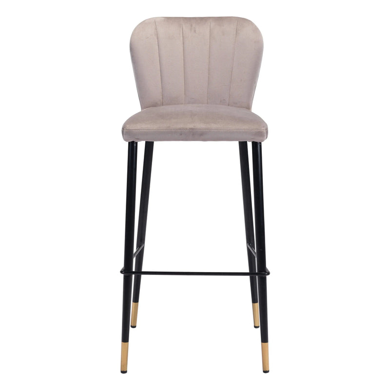 Manchester Bar Chair (Set of 2) Gray Bar Stools LOOMLAN By Zuo Modern