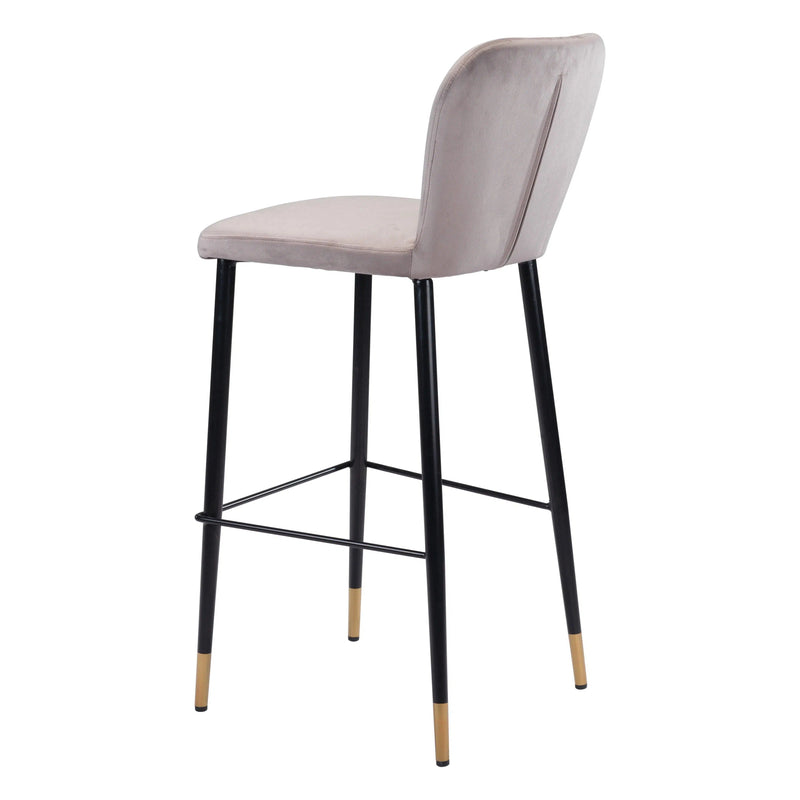 Manchester Bar Chair (Set of 2) Gray Bar Stools LOOMLAN By Zuo Modern