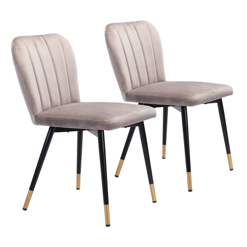 Manchester Dining Chair (Set of 2) Gray Dining Chairs LOOMLAN By Zuo Modern