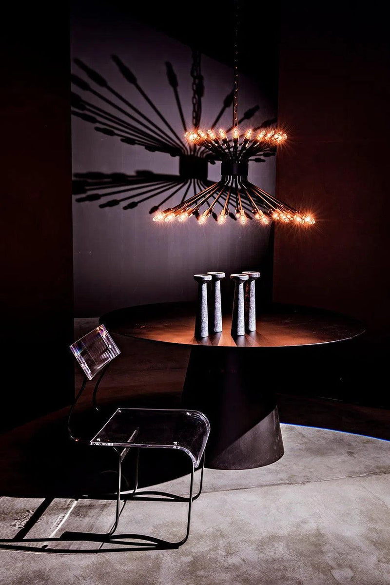 Mancini Chandelier, Black Steel Chandeliers LOOMLAN By Noir