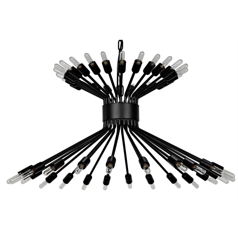 Mancini Chandelier, Black Steel Chandeliers LOOMLAN By Noir