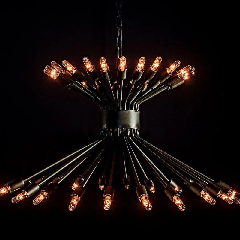 Mancini Chandelier, Black Steel Chandeliers LOOMLAN By Noir