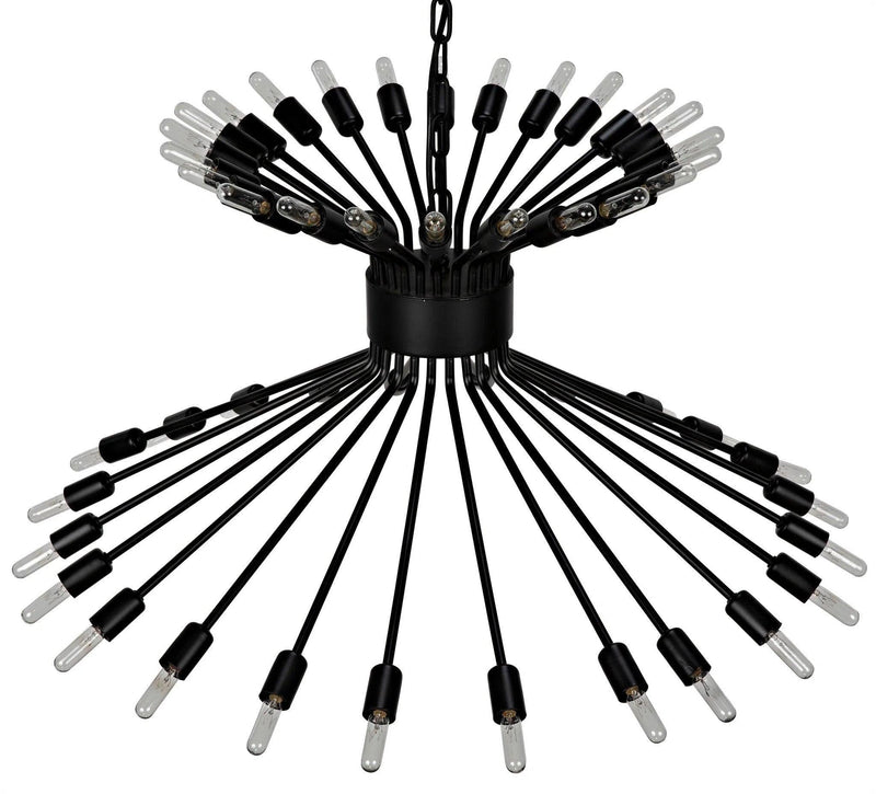 Mancini Chandelier, Black Steel Chandeliers LOOMLAN By Noir