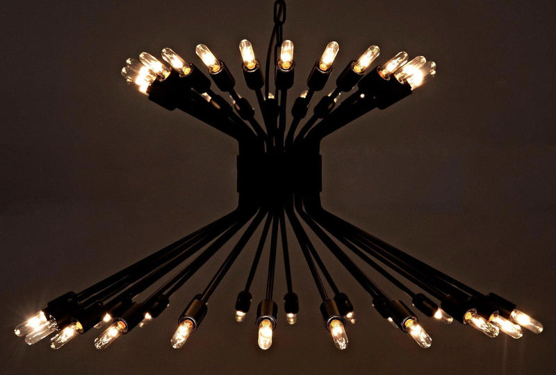 Mancini Chandelier, Black Steel Chandeliers LOOMLAN By Noir