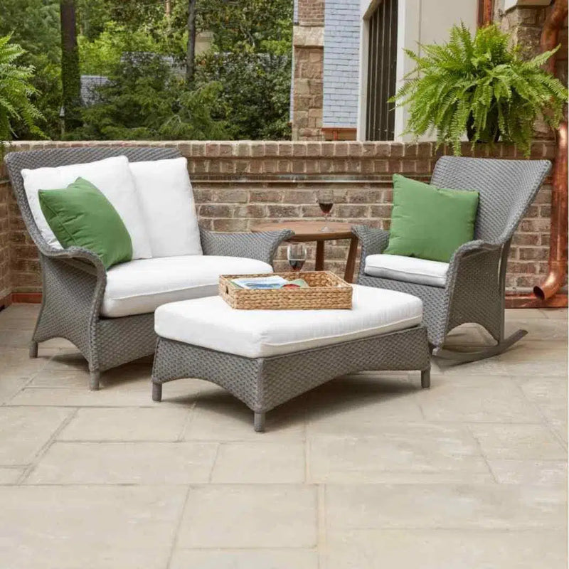 Mandalay Large Ottoman Premium Wicker Furniture Lloyd Flanders Outdoor Ottomans LOOMLAN By Lloyd Flanders