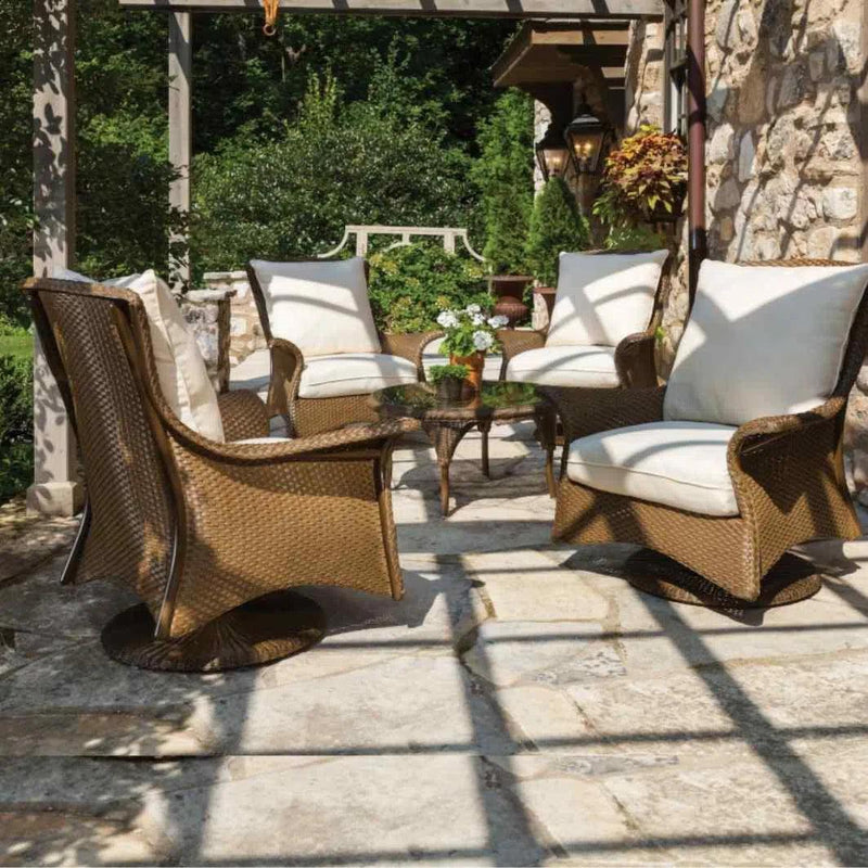 Mandalay Swivel Rocker Lounge Chair Premium Wicker Furniture Outdoor Lounge Chairs LOOMLAN By Lloyd Flanders