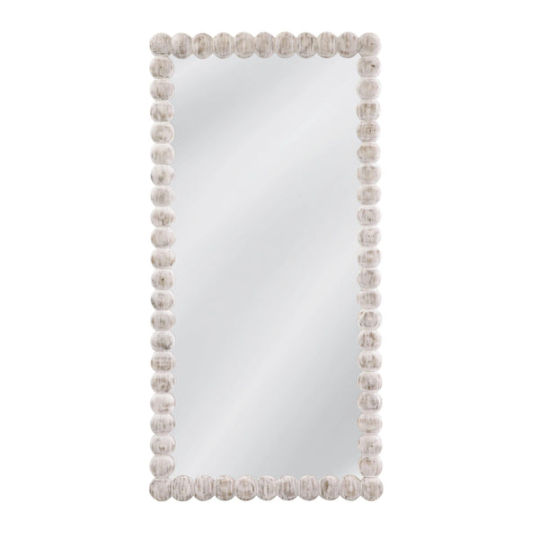 Mandith Wood White Wash Vertical Floor Mirror Floor Mirrors LOOMLAN By Bassett Mirror