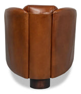 Mandy Arm Chair Retro Style Leather Club Chair Club Chairs LOOMLAN By Sarreid