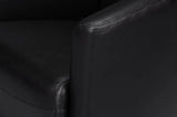 Mandy Wood and Leather Black Arm Chair Club Chairs LOOMLAN By Sarreid