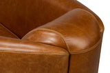 Mandy Wood and Leather Brown Arm Chair Club Chairs LOOMLAN By Sarreid