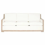 Manhattan 85" Wood Trim Sofa LiveSmart Peyton-Pearl Natural Oak Sofas & Loveseats LOOMLAN By Essentials For Living