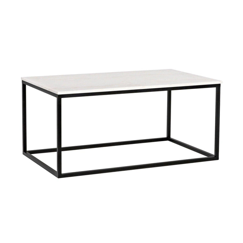 Manning Steel and Marble Rectangle Coffee Table Coffee Tables LOOMLAN By Noir